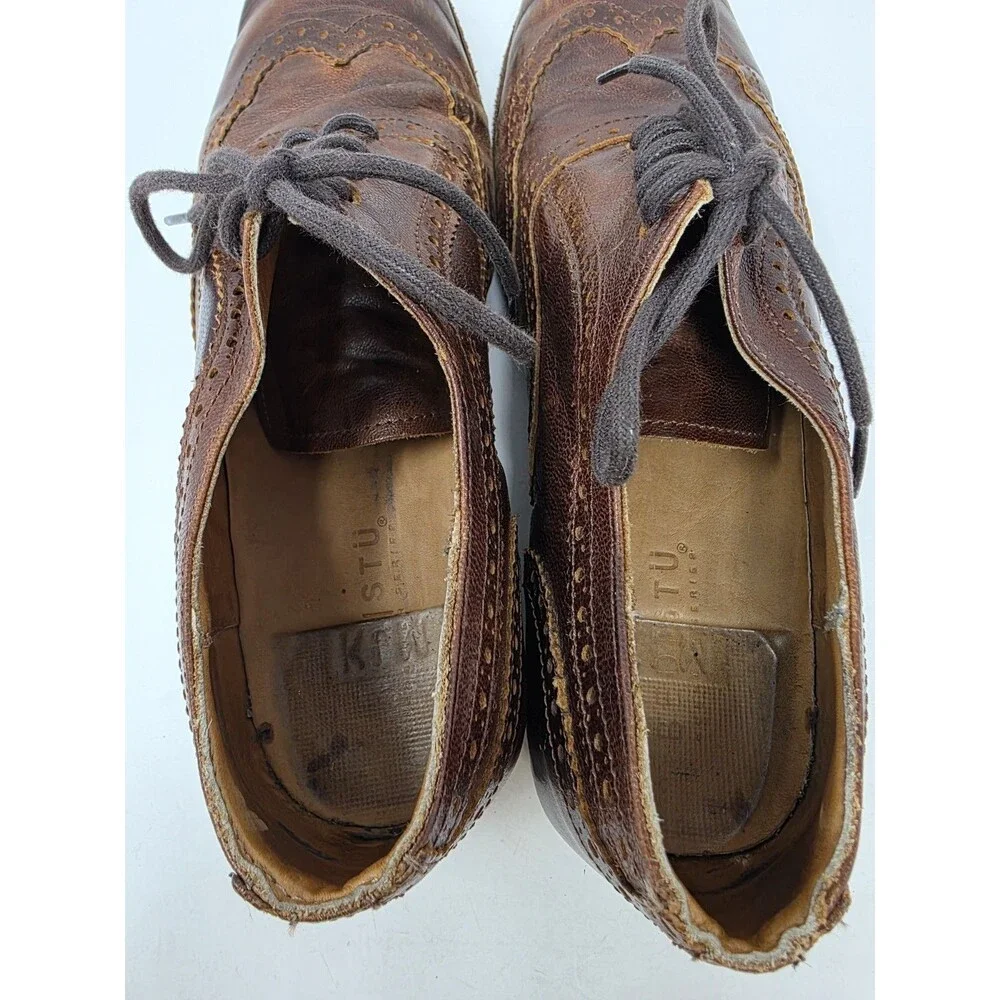 Bed Stu Corsico Tan Driftwood Brown Wingtip Oxfords - Men's 9